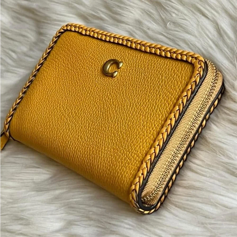 💰SOLD - CJ875 - Coach Zip Around Wallet with Braid - Picture 3 of 12